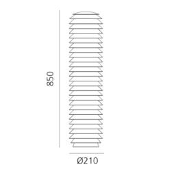 Artemide Slicing bolardo luminoso LED, alto 85 cm
