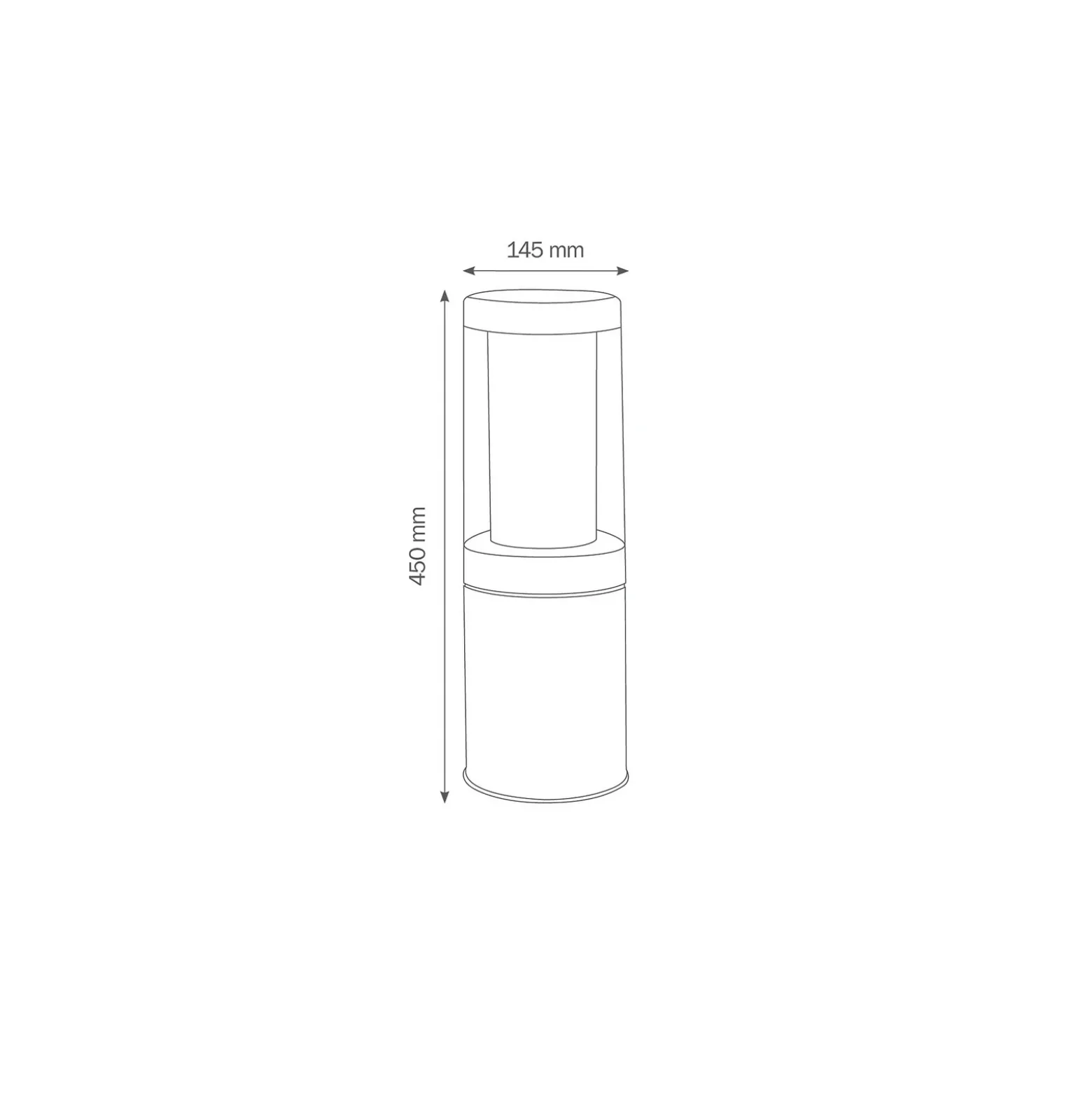 Baliza 1255, acero inoxidable, resistente al agua salada, 45 cm