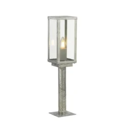 Baliza Box II, 50 cm de altura, plata/claro, cristal, IP44