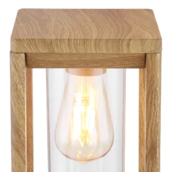 Baliza Candela en look de madera, altura 35cm