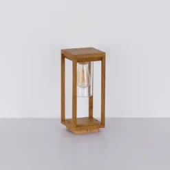 Baliza Candela en look de madera, altura 35cm