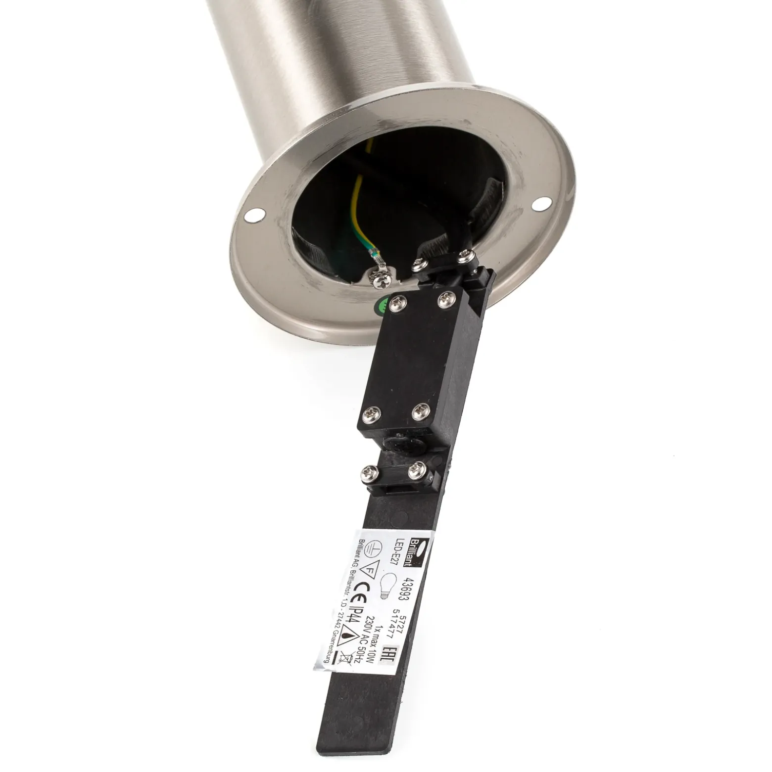 Baliza de acero inoxidable Chorus con enchufe, 50 cm