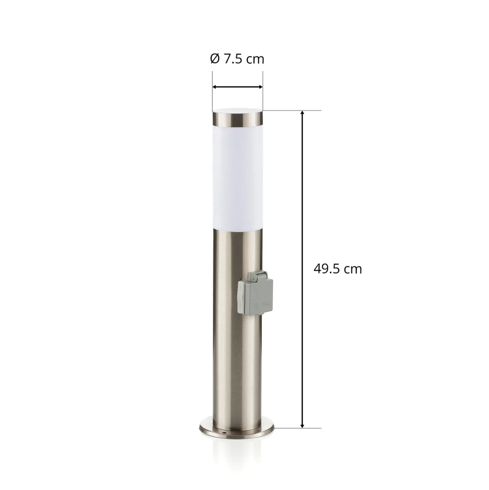 Baliza de acero inoxidable Chorus con enchufe, 50 cm