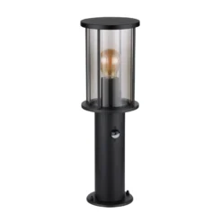 Baliza Gracey, negra, con sensor, 45 cm, IP54, E27