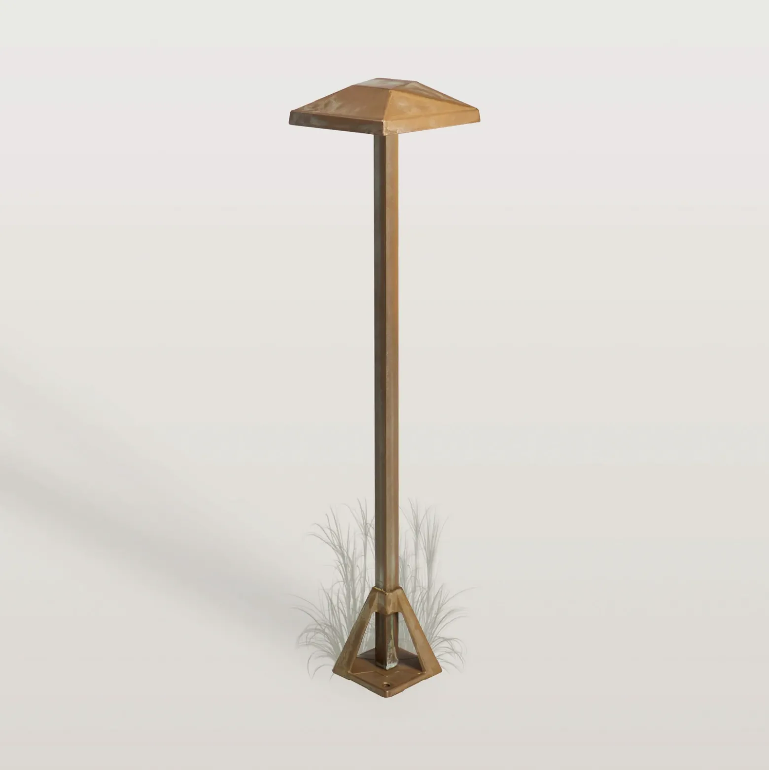 Baliza LED Aura Edge, altura 50 cm, latón antiguo