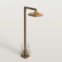Baliza LED Aura Frame, 50 x 19,5 cm, latón antiguo