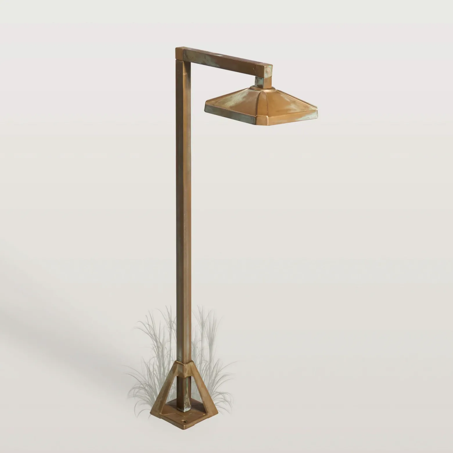 Baliza LED Aura Frame, 50 x 19,5 cm, latón antiguo