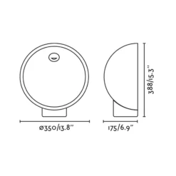 Baliza LED Gaia, gris, hormigón, altura 38,8 cm