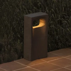 Baliza LED Glint, 2700K, 40 cm, gris, hormigón, IP55