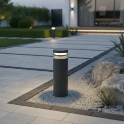 Baliza LED Ideal Lux Boeing, negro, altura 40 cm
