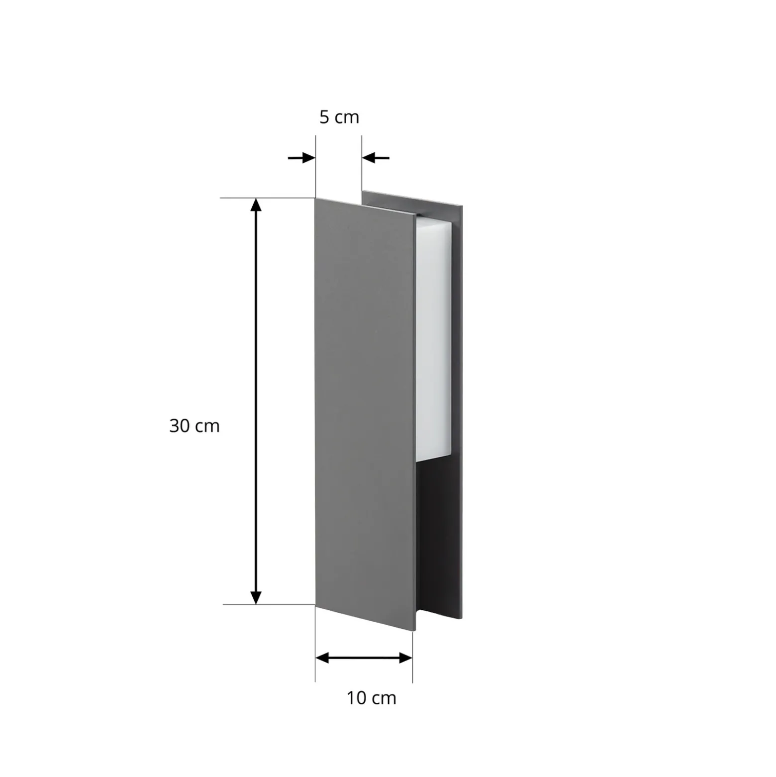 Baliza LED Lucande Teerk, altura 30 cm, antracita, IP65