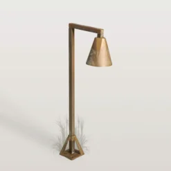 Baliza LED Silva Disk, 50 x 19 cm, latón antiguo