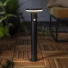Baliza LED solar Valletta Sensor metal negro 50 cm