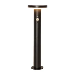 Baliza LED solar Valletta Sensor metal negro 50 cm