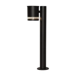 Baliza LED solar Viena, negra, metal, altura 50 cm