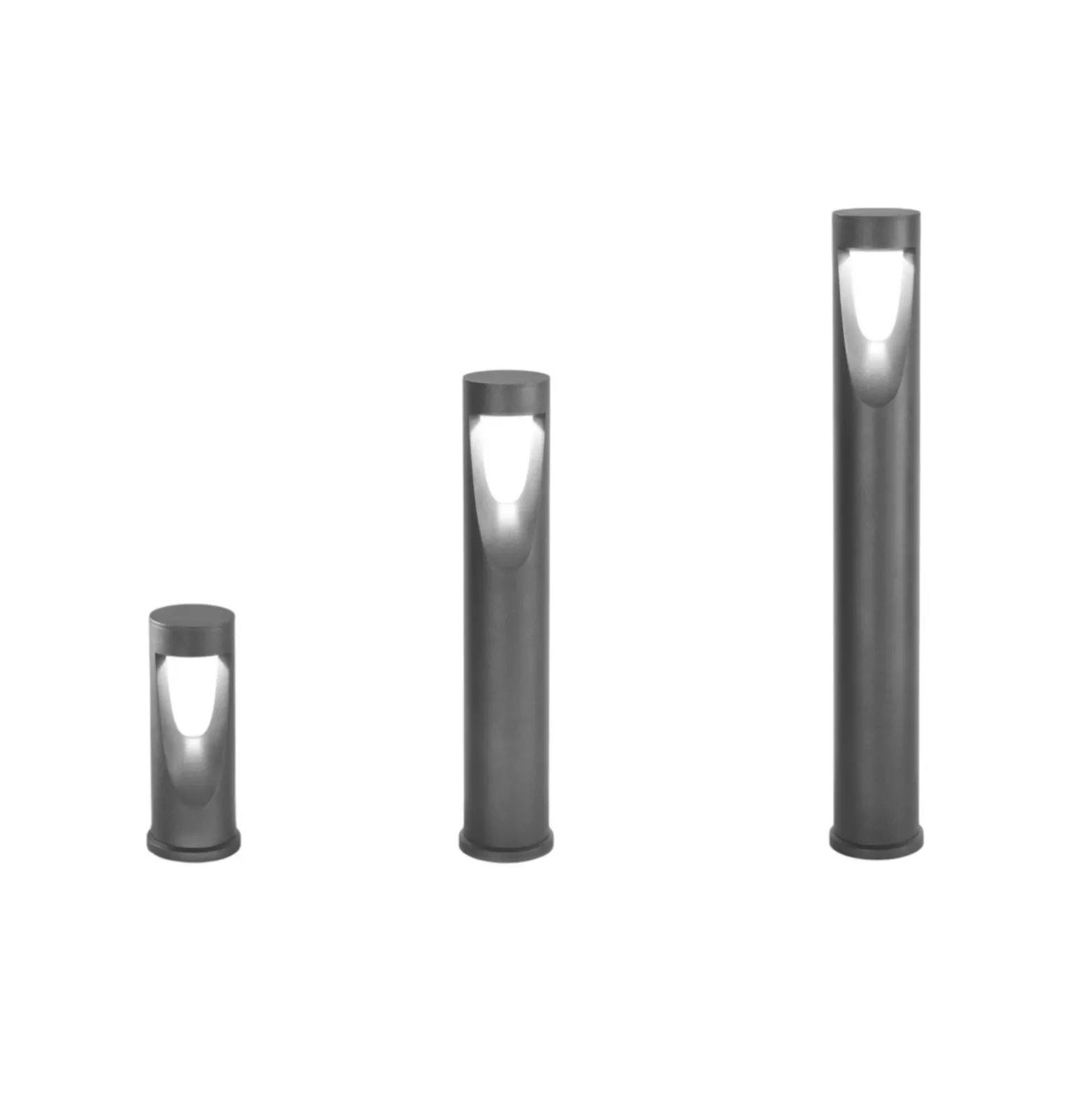 Baliza LED Teo, 30 cm de altura, negro, metal, IP65