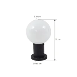 Baliza Lindby Dangan, negro/blanco, altura 32 cm, cristal