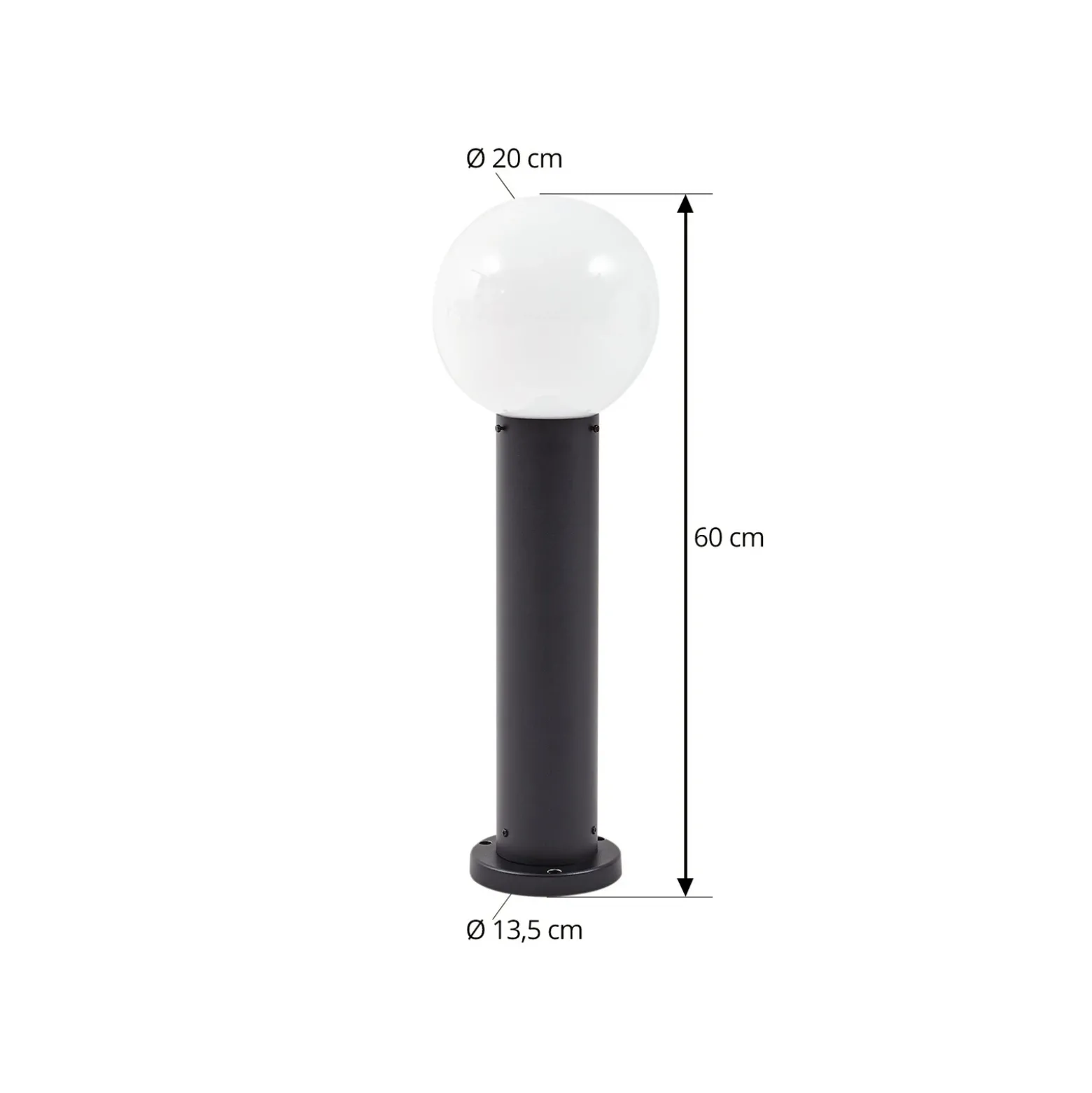 Baliza Lindby Dangan, negro/blanco, altura 60 cm, cristal