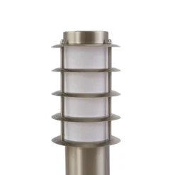 Baliza Lindby Hanja, sensor, acero inoxidable, Ø 11,7 cm