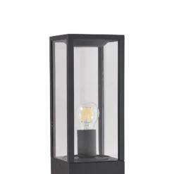 Baliza Lindby Peldar, antracita/transparente, altura 40 cm, cristal