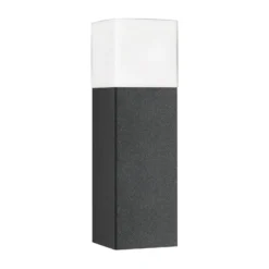 Baliza Linus, grafito, altura 40 cm, aluminio, cristal opalino