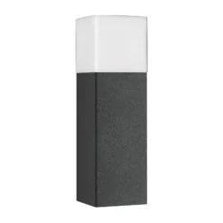 Baliza Linus, grafito, altura 40 cm, aluminio, cristal opalino
