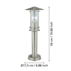Baliza Lisio, color acero inoxidable, altura 50 cm, acero inoxidable