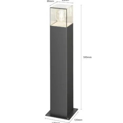 Baliza Lucande Keke, altura 50 cm, antracita, aluminio