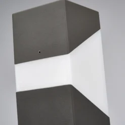 Baliza Lucande Kiran, 60 cm, con sensor, gris, IP44, E27