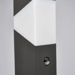 Baliza Lucande Kiran, 60 cm, con sensor, gris, IP44, E27