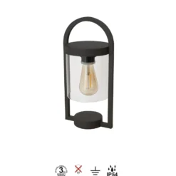 Baliza Maya, gris oscuro, IP54, altura 35,5 cm