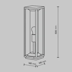 Baliza Maytoni Cell, grafito, aluminio, altura 50 cm, IP54