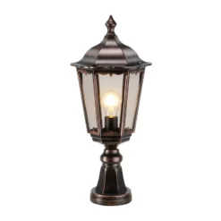 Baliza 1122, negro y cobre, 53 cm, fundición de aluminio, IP43