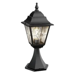 Baliza Norfolk, negro/transparente, con cristal al plomo, IP43