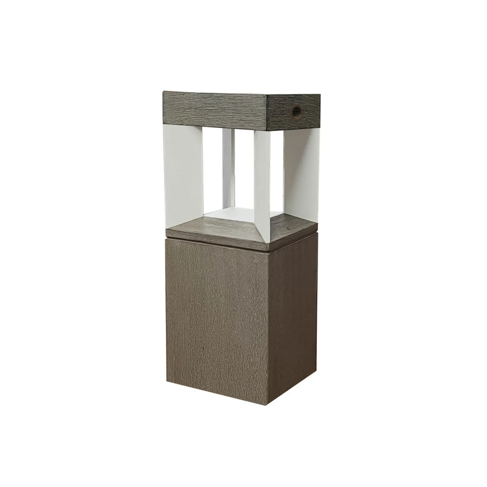 Baliza solar LED Teckalu sensor teak/blanco