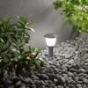 Baliza Thiago, 30 cm, gris oscuro, metal, E27, IP65