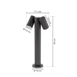 Baliza Tulimar de PRIOS, 2 luces, 45 cm, antracita, IP65