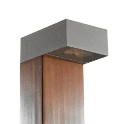 BEGA 84498 bolardo LED, plata, cabeza angular