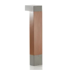 BEGA 84498 bolardo LED, plata, cabeza angular