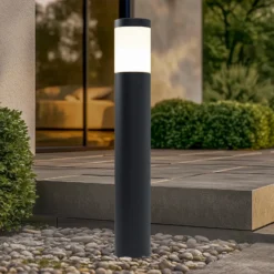 Bega bolardo luminoso 84417 K3, grafito, 3.000 K, fundición de aluminio