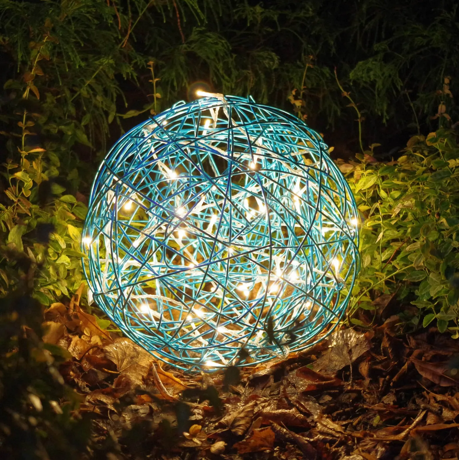 Bola LED de diseño 3D Galax Fun, Ø 30 cm, azul