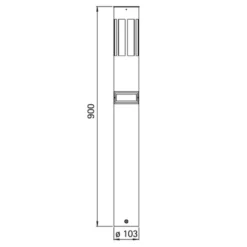 Bolardo luminoso 475, acero inoxidable, altura 90 cm, detector de movimiento