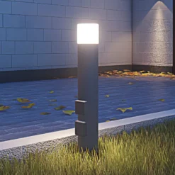 Bolardo luminoso 400140024, altura 60 cm, antracita, 2 enchufes