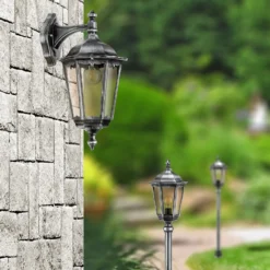 Bolardo luminoso 1113 aluminio fundido negro-plata