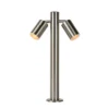 Bolardo luminoso ARNE, color cromo, con 2 luces. Altura: 50 cm. IP44. GU10-LED