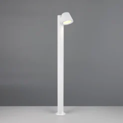 Bolardo luminoso «Beni», blanco mate, altura 100 cm, metal