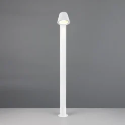 Bolardo luminoso «Beni», blanco mate, altura 100 cm, metal