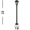 Bolardo luminoso Bluebell, IP44, negro, altura 97 cm, metal