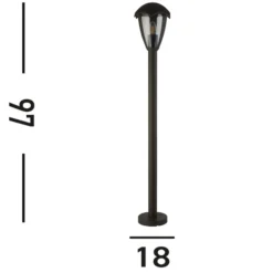 Bolardo luminoso Bluebell, IP44, negro, altura 97 cm, metal