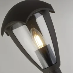 Bolardo luminoso Bluebell, IP44, negro, altura 97 cm, metal